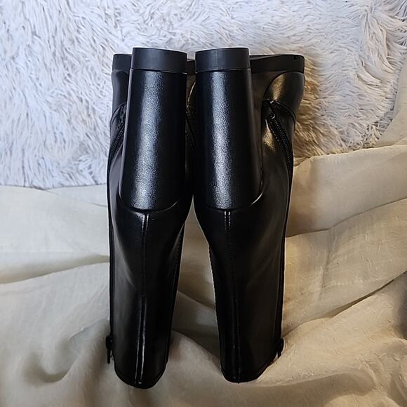 BAR III TALL LEATHER HEEL ZIPPER BLACK MOTO STYLE WOMANS SIZE 10.0 - Picture 11 of 16